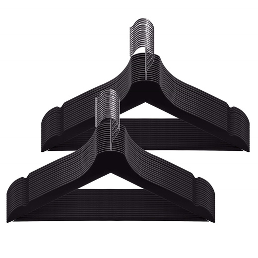 Wieszaki na ubrania drewniane zestaw 30 szt. czarne