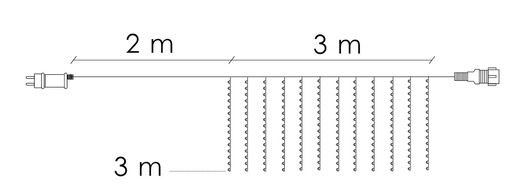 Kurtyna świetlna 300 led girlanda, lampki sople biały ciepły