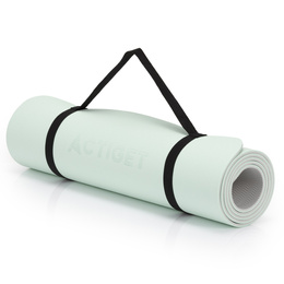 Mata do jogi, ćwiczeń fitness 183x61 cm antypoślizgowa, materac do stretchingu, miętowy