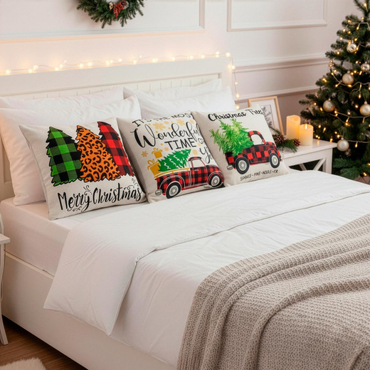 Poszewki świąteczne 40x40cm 4 szt. zestaw ozdobny na poduszki jaśki różne wzory