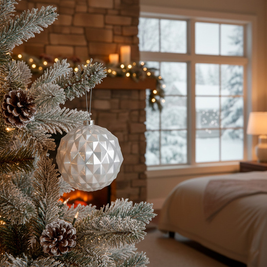 Bombki choinkowe 6 szt. ozdoby świąteczne 15 cm nietłukące srebrne