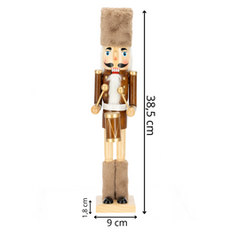 Dziadek do orzechów 38 cm drewniany żołnierzyk figurka świąteczna ozdoba choinkowa