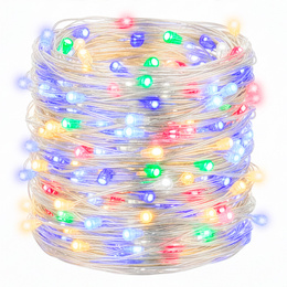 Lampki choinkowe 50 LED druciki mikro na baterie