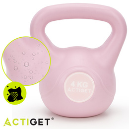 Kettlebell 4 kg odważnik, hantla do ćwiczeń ABS kula do treningu siłowego, różowa