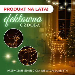 Renifer Led 85 cm świąteczny, świetlna dekoracja do ogrodu biały ciepły