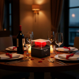 Wieczna róża z naszyjnikiem w pudełku prezentowym szkatułka na dzień kobiet walentynki