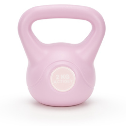 Kettlebell 2 kg odważnik, hantla do ćwiczeń ABS kula do treningu siłowego, różowa
