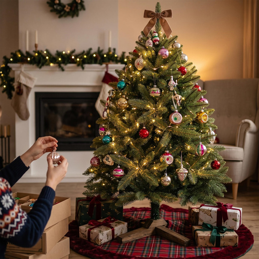 Choinka sztuczna 120 cm Premium Royal Trees świerk kaukaski jak żywy z drewnianym stojakiem
