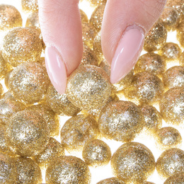 Kulki styropianowe 20g brokatowe do dekoracji stroików choinek złoty