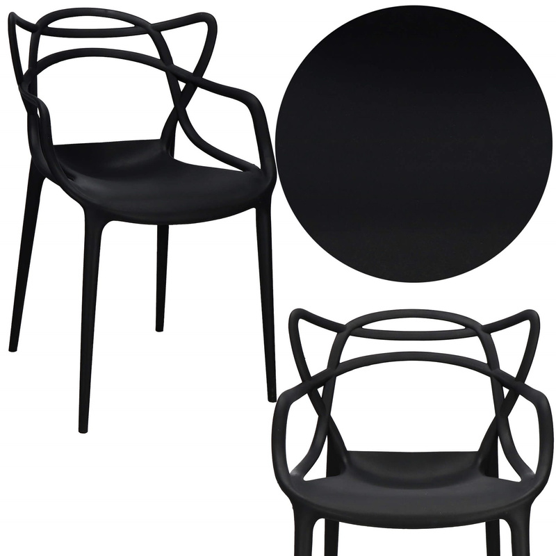 Krzesło do kuchni salonu jadalni biura nowoczesne Matrix skandynawskie loft czarne