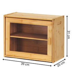 Chlebak zamykany, dwupoziomowy, pojemnik kuchenny do przechowywania pieczywa, bambusowy