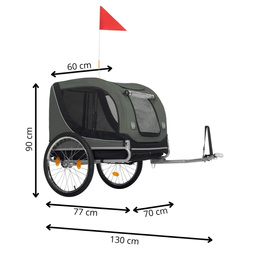 Przyczepka rowerowa dla psa, 40 kg wózek rowerowy do przewozu zwierząt, transporter 