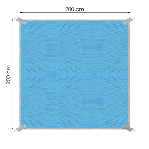 Koc plażowy sand free 200x200 cm mata plażowa dwuwarstwowa niebieska