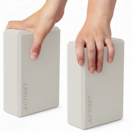 Kostka do jogi piankowa EVA 23x15x7,5 cm klocek blok do ćwiczeń pilates stretching beżowy