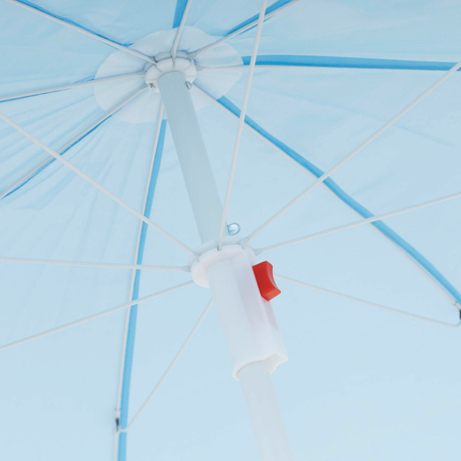Parasol plażowy 160 cm ogrodowy, przeciwsłoneczny UPF50+ składany, łamany na balkon, taras, błękitny