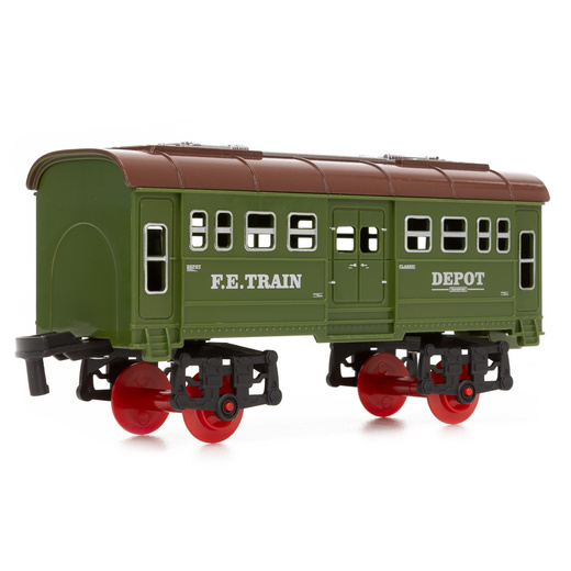 Pociąg z wagonami dla dzieci z mgiełką i dźwiękami, lokomotywa parowa z torami na baterie