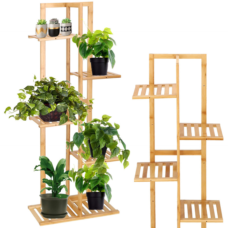 Kwietnik drewniany 102 cm stojak na kwiaty z 6 półkami drewniany