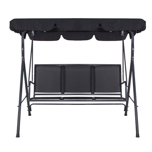 Huśtawka ogrodowa 3 osobowa fiona stalowa do 220 kg z regulowanym daszkiem i poduszkami