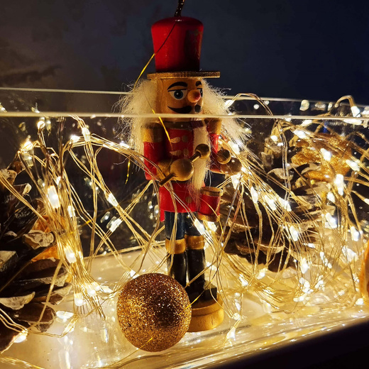 Lampki choinkowe 10 Led na baterie ciepły biały