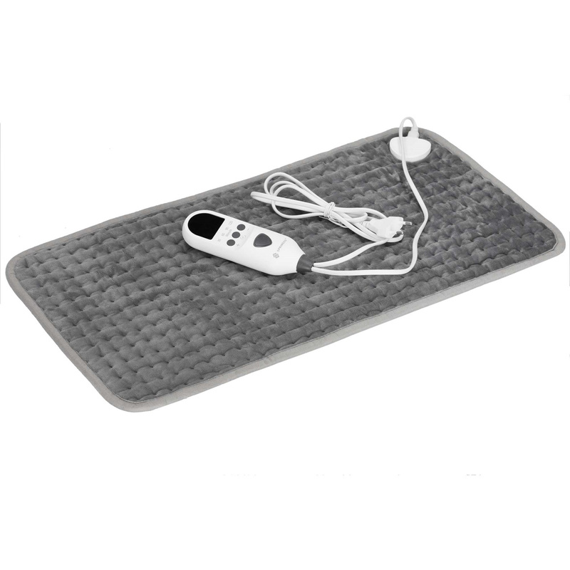 Mata grzewcza 60x30 cm elektryczna poduszka rozgrzewająca z pilotem i timerem, szara