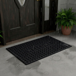 Wycieraczka wejściowa, mata pod drzwi 75x45 ażurowa, czarno-grafitowa