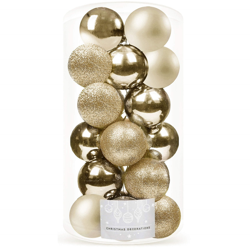 Bombki choinkowe 20 szt. szampański 4 cm zestaw choinkowy