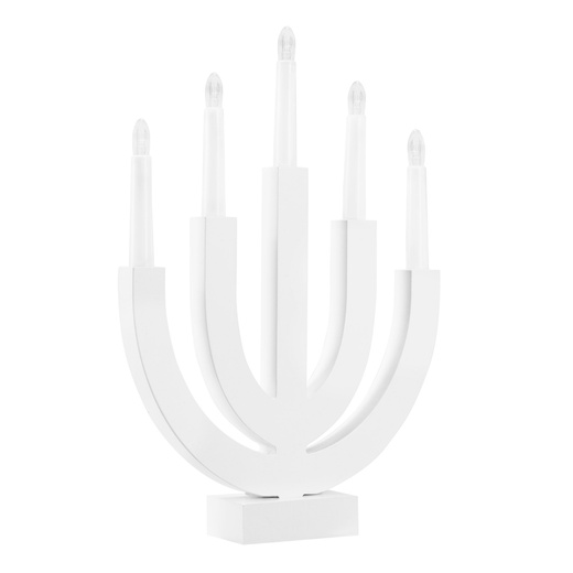 Świecznik adwentowy Led z 5 świecami bożonarodzeniowy świąteczny na baterie biały