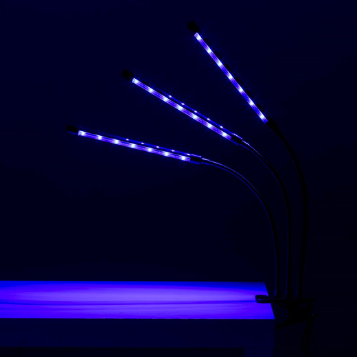 Lampa do doświetlania roślin LED do wzrostu uprawy 3 panele z timerem i klipsem, usb