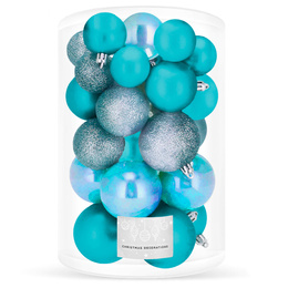 Bombki choinkowe 30 szt. ozdoby świąteczne jasny niebieski