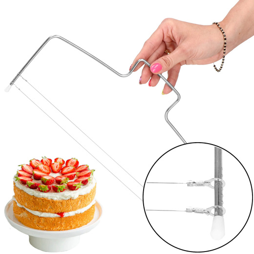 Duży nóż strunowy do cięcia biszkoptu, ciasta 32 cm