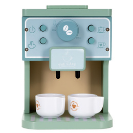 Ekspres do kawy z filiżankami drewniany, zabawka dla dzieci 8 el. multikolor