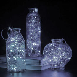 Lampki choinkowe 10 led na baterie druciki mikro biały zimny