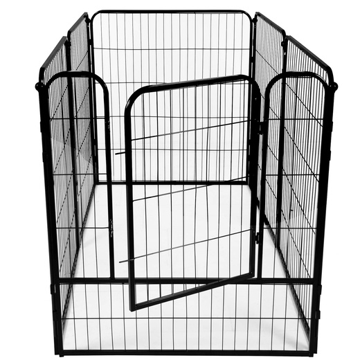 Kojec dla zwierząt wybieg klatka dla psa 184x94x100 cm czarna