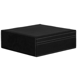 Szkatułka na biżuterię 26x26x9 cm czarny, welurowy organizer z przegródkami