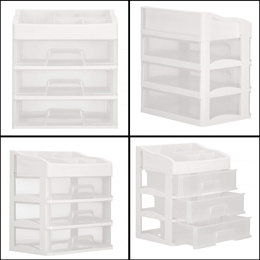 Organizer na kosmetyki 26,5x23,3x17cm mleczny pojemnik na biżuterię z przegródkami