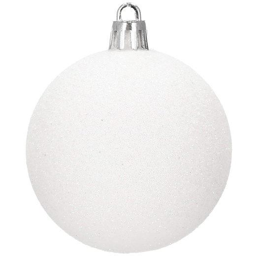 Bombki choinkowe 72 szt. biały zestaw choinkowy