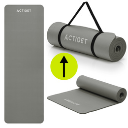 Mata do jogi, ćwiczeń fitness 183x61 cm antypoślizgowa, materac do stretchingu szary