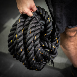 Lina treningowa do crossfit 9 m Battle Rope Power do ćwiczeń siłowych czarna