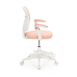 Fotel biurowy ergonomiczny obrotowe krzesło na kółkach dla dzieci regulowane różowe