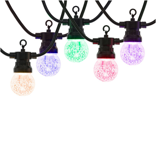 Lampki choinkowe żarówki 15 Led oświetlenie zewnętrzne solarne 10,5 m multikolor