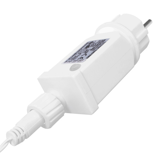 Kurtyna świetlna 500 led girlanda, lampki wewnętrzno-zewnętrzne 24 m sople biały ciepły + flash