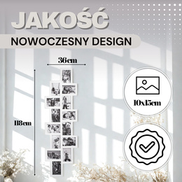 Ramka na zdjęcia 14 zdjęć multiramka 10x15 biała 
