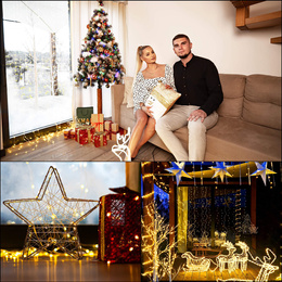 Kurtyna świetlna 300 led girlanda, lampki sople biały ciepły