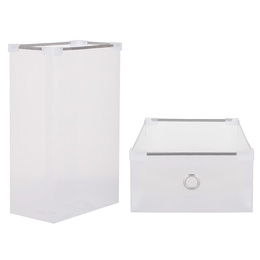 Pudełko na buty z szufladą 34x22x13,5 cm biały organizer zestaw 10 szt.