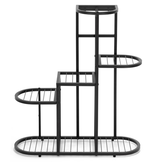 Kwietnik metalowy, stojący 79 cm regał na rośliny 5 poziomów, loft, czarny