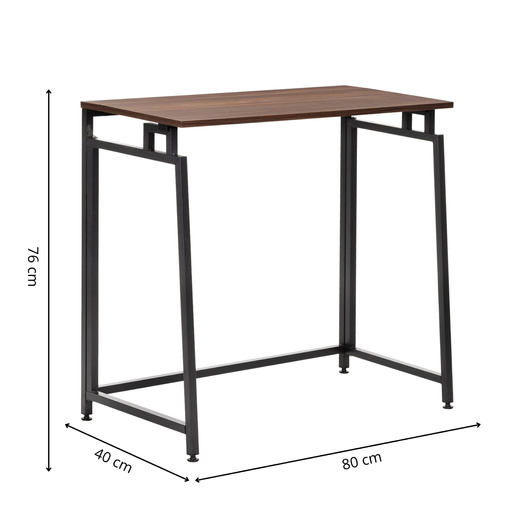 Biurko komputerowe, składane 80 cm stolik do pracy przy komputerze, drewniany, ciemno brązowy