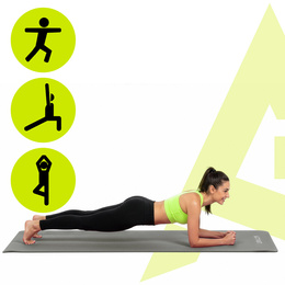 Mata do jogi, ćwiczeń fitness 183x61 cm antypoślizgowa, materac do stretchingu szary