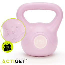 Kettlebell 2 kg odważnik, hantla do ćwiczeń ABS kula do treningu siłowego, różowa