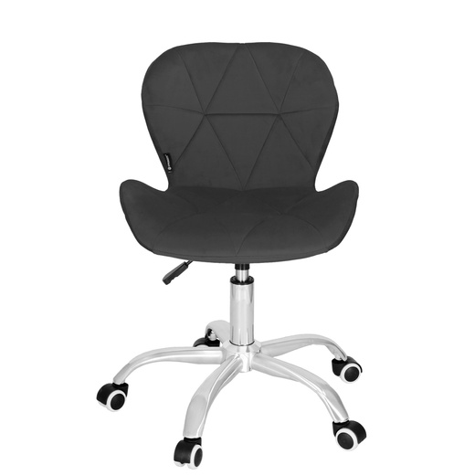 Fotel biurowy obrotowy krzesło na kółkach, do nauki, pracy przed komputerem ciemnoszary