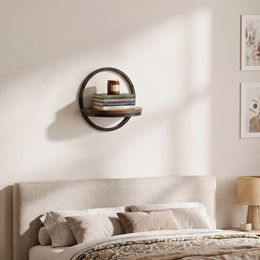 Kwietnik ścienny loft 26 cm metalowy półka wisząca na rośliny nowoczesna czarno-brązowa